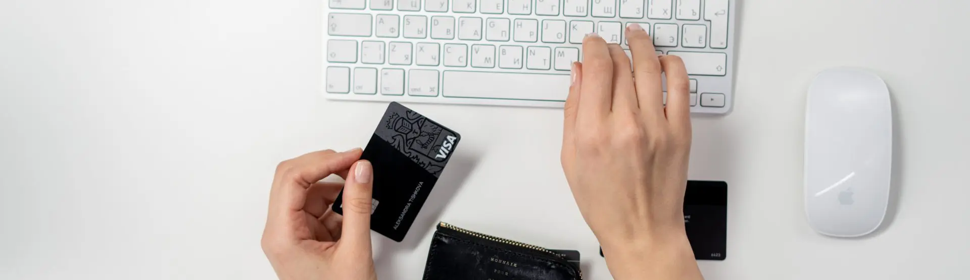 Bank card and keyboard