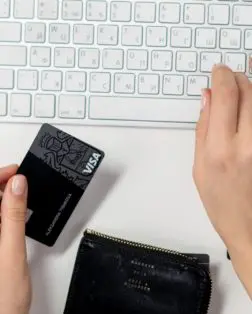 Bank card and keyboard