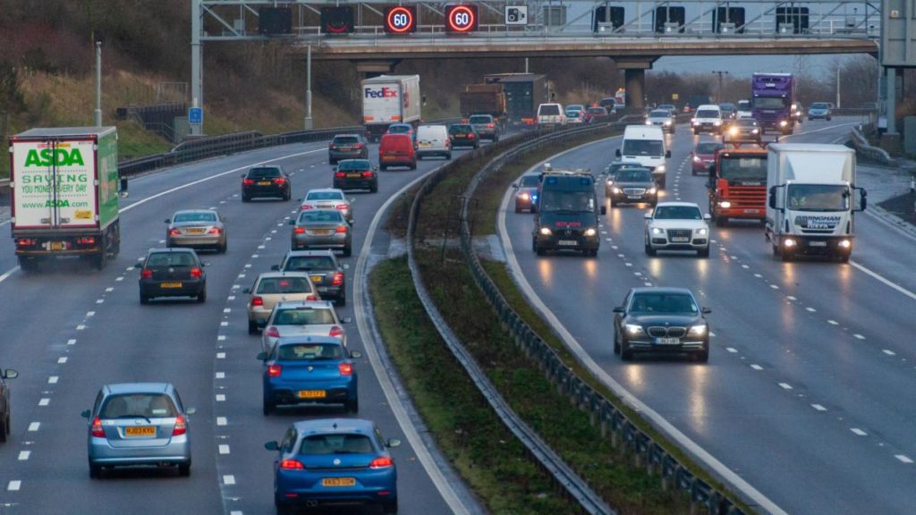 M1 smart motorway in Bedfordshire. Image from The Times